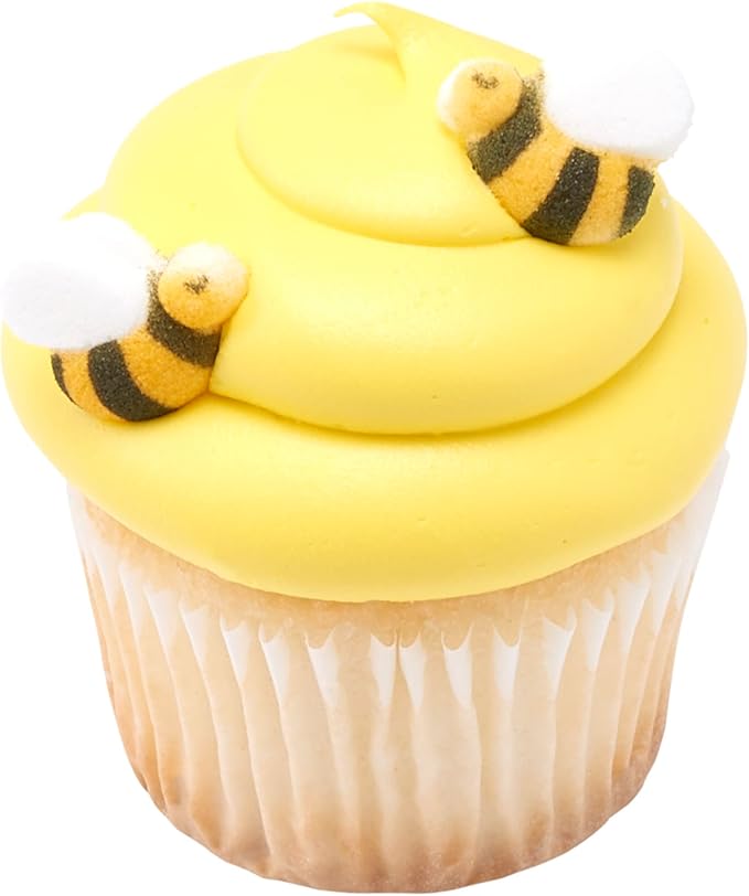 Lucks Dec-Ons Decorations Molded Sugar/Cup-Cake Topper Bumble Bees Assortment 1 Inch 176 Count