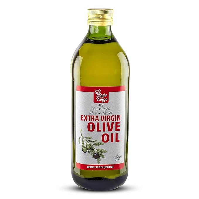 Bake and Tango Extra Virgin Olive Oil 33.8 fl oz - Certified Kosher Premium Quality Cold-Pressed 100% Pure Olive Oil for Cooking Baking and Salad Dressings