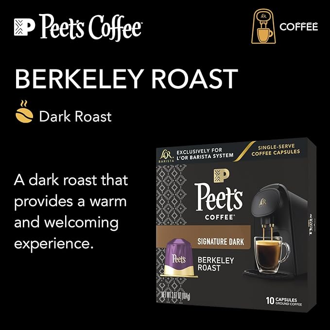 L'OR Barista Coffee Pods 30 Count Peet's Berkeley Single-Serve Aluminum Capsules Compatible with the L'OR BARISTA System&amp *Nespresso Original Machines 30 Count (Pack of 3)