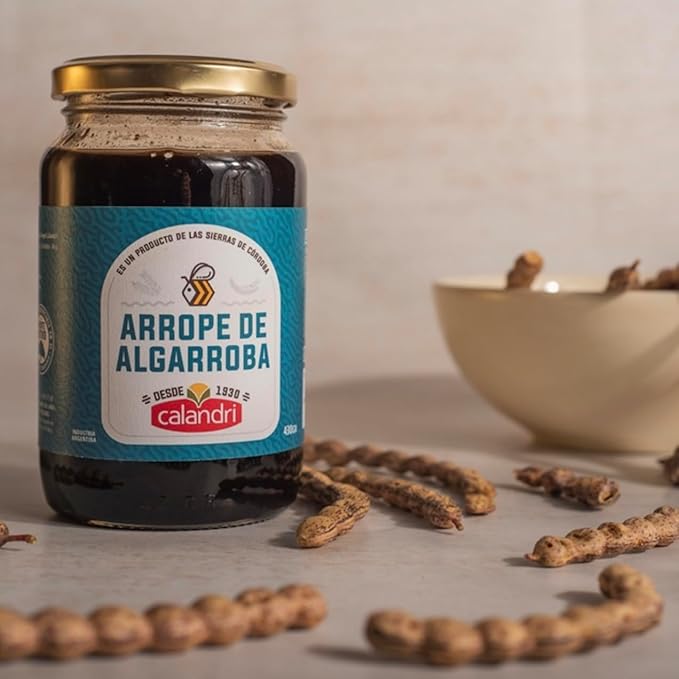 Calandri Arrope – 100% Natural Argentine Syrup Made from Native Fruits and Honey (430g / 0.94lb) (Carob)