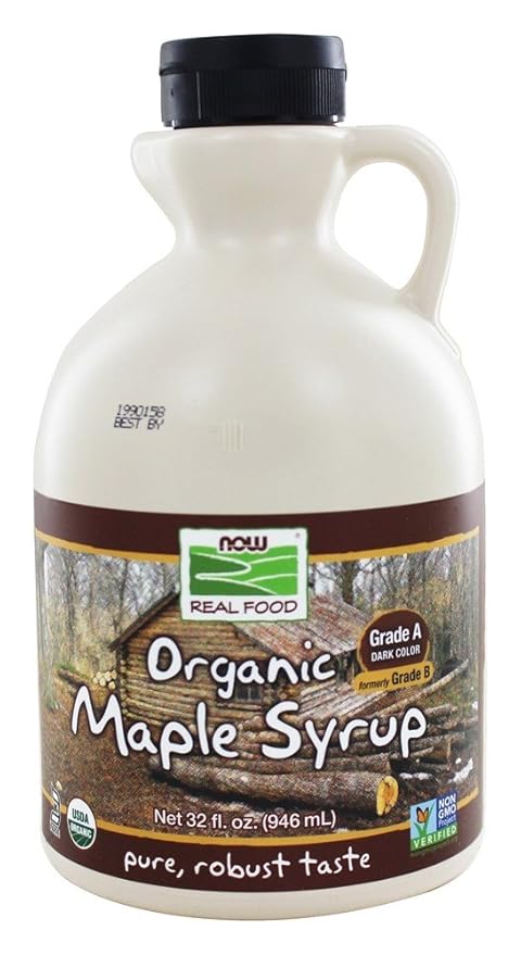 NOW Foods Organic Maple Syrup Grade A Dark Color Formerly Grade B