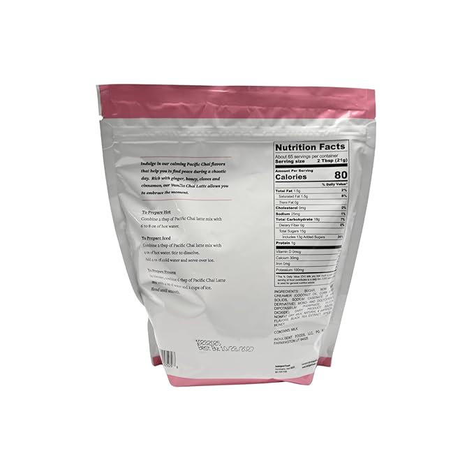 Pacific Chai Latte Variety Pack Spiced Chai &amp Vanilla Mix 3 lb Bags Each Bulk Powder Drink Mix Variety Pack