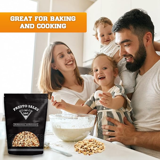 Almonds Fresh and Delicious Small chopped Raw Perfectly Natural Quality Fresh Ideal snack for Adults and Kids packaged in resealable 5 lbs. (80 oz.) pouch bag by Presto Sales LLC
