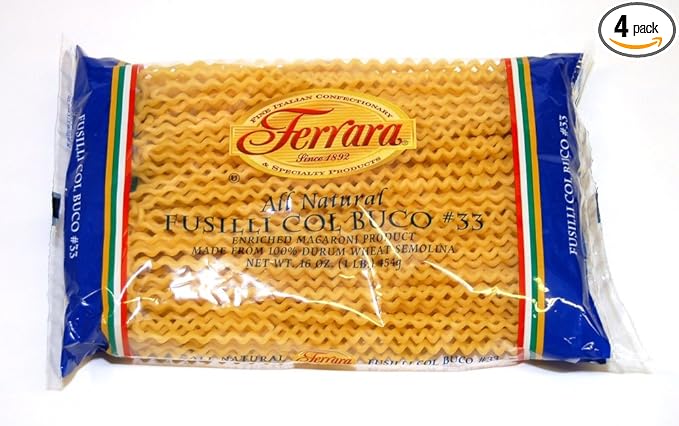 Ferrara - Fusilli col Buco (Long Fusilli) N. 33 (4)- 16 oz. Packages