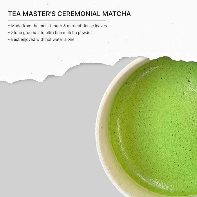 FKRO Organic Tea Master's Ceremonial Grade Japanese Matcha Green Tea Powder. 1st Harvest Single Origin Sugar-free. Flown in Fresh from Japan Every Month (30g/1.06oz) Tin