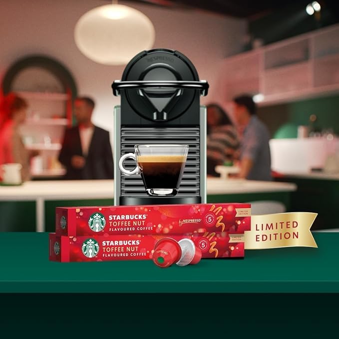 STARBUCKS Toffee Nut Flavoured Coffee Capsules by Nespresso Blonde Roast Coffee Pack of 12 x 10 Pods (120 Capsules)