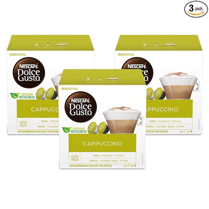 NESCAFÃƒâ€° Dolce Gusto Coffee Capsules Cappuccino 16 Count (Pack of 3)