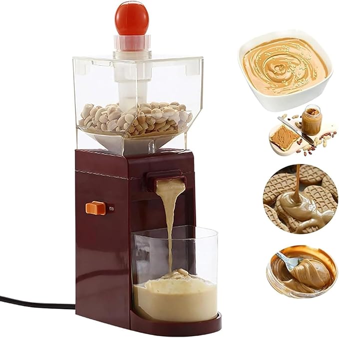 Electric Peanut Butter Maker Commercial-Grade Electric Nut Butter Maker &amp Grinder with Anti-Slip Base 500ml Large Capacity and Stirring Hook Design and Removable Parts for Peanuts Cashews