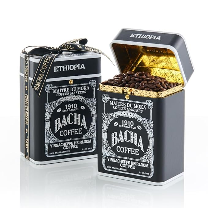Bacha Coffee | Yirgacheffe Heirloom Single Origin Whole Beans Medium Roast 100% Arabica Specialty Coffee 250g Signature Nomad Collection Gift Box