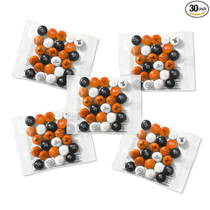M&ampM'S WORLD Basketball Milk Chocolate Candy Party Favors set of 30 for Basketball Party Decor Gifts Favors or Sports Theme Birthday
