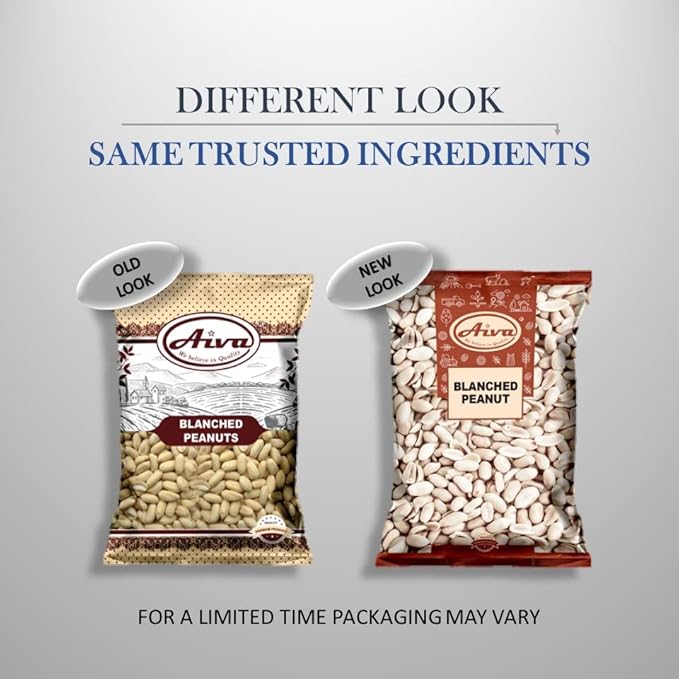 Aiva Blanched Peanuts Skinless Blanched Raw Uncooked Gourmet Quality Nut USA Grown 5 LB