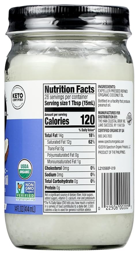 Spectrum Naturals Oil Coconut Semi Refnd Org