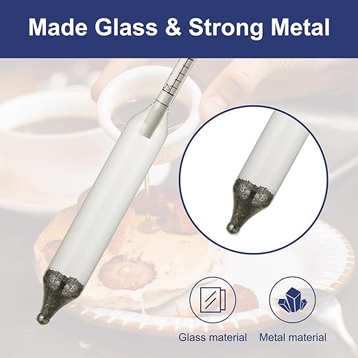 Maple Syrup Hydrometer Test Cup Kit Maple Syrup Density Kit Measures Sugar Content in The Syrup Stainless Steel Maple Syrup Kit Easy to Read and Accurate with Cleaning Brush