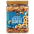 Members Mark Unsalted Whole Cashews 33 oz Resealable Jar – Premium Quality Whole Cashews No Salt Added Heart-Healthy Snack 1 Pack