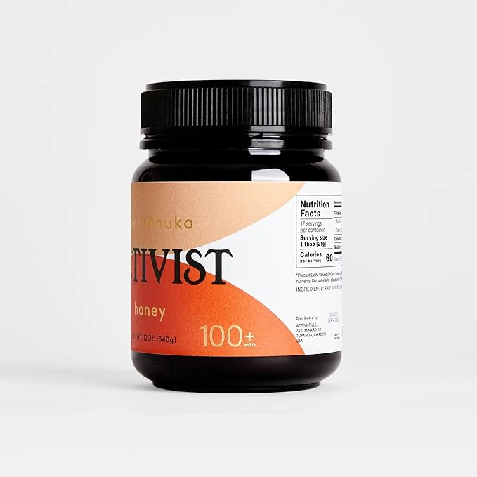 ACTIVIST Raw Manuka Honey 100+MGO | Product of New Zealand | Certified Non-GMO | BPA-Free Jar (12 oz| 340 g)