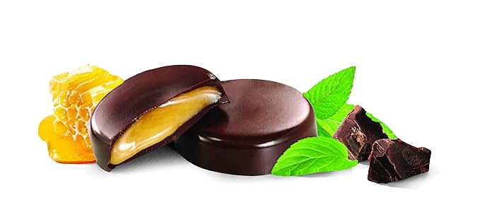 Heavenly Organics Mint Chocolate Honey Patties (3 Bags) Made with 100% Organic Cocoa and 100% Organic Raw White Honey Non-GMO Fair Trade Kosher Dairy &amp Gluten Free No Sugar Added