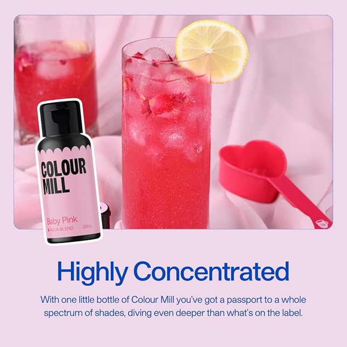 Colour Mill Fairytale Pack Aqua Blend Water-Based Food Coloring 20 Milliliters Each of 6 Colors: Candy Hot Pink Fuchsia Peach Tiffany and Violet