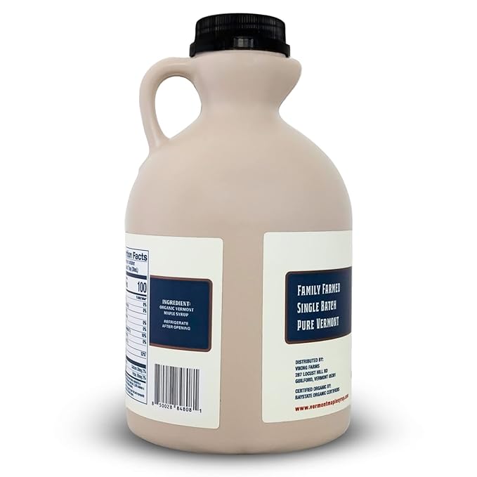 Vermont Maple Syrup - 32 oz Grade A Dark Robust Organic Maple Syrup - 100% Pure and Authentic Maple Syrup for Pancakes Waffles and More - Nut free Gluten Free Vegan Paleo