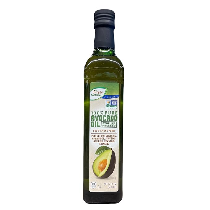 100% Pure Avocado Oil Expeller Pressed 17 FL OZ Non-GMO Verified 500°F Smoke Point (Pack of 2)