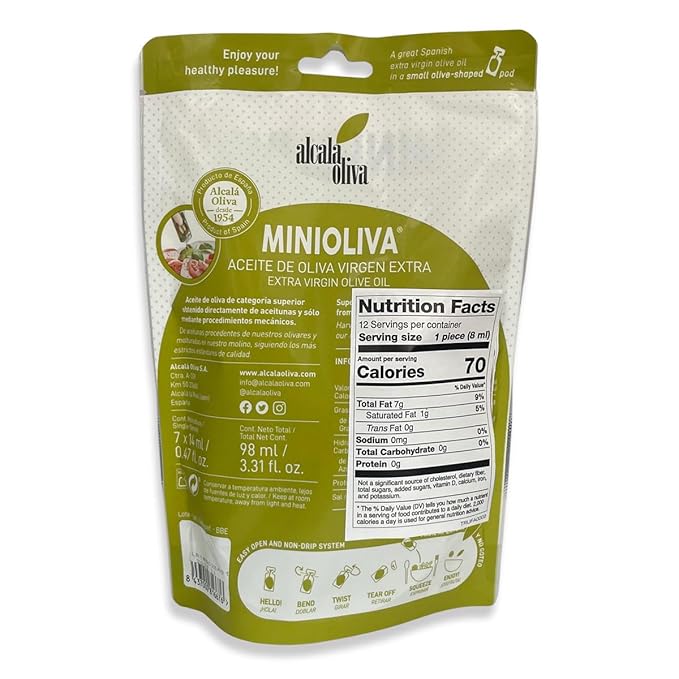 Mini Oliva - Extra Virgin Olive Oil Single Serve - 3 Pouches of 12 pods (36 Total 0.27 fl oz each)
