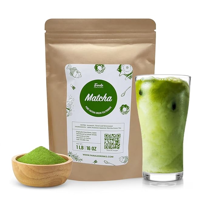 Fanale Premium Japanese Pure Matcha Bubble Tea Flavoring Powder | Perfect for Baking Smoothies Desserts and Drinks | Instant Flavoring Powder for Boba Milk Tea - 2.2 Pounds (Pack of 1).