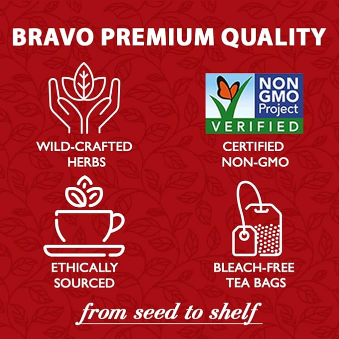 Bravo Tea Blood Pressure Herbal Tea Caffeine Free 20 Tea Bags 6 Count