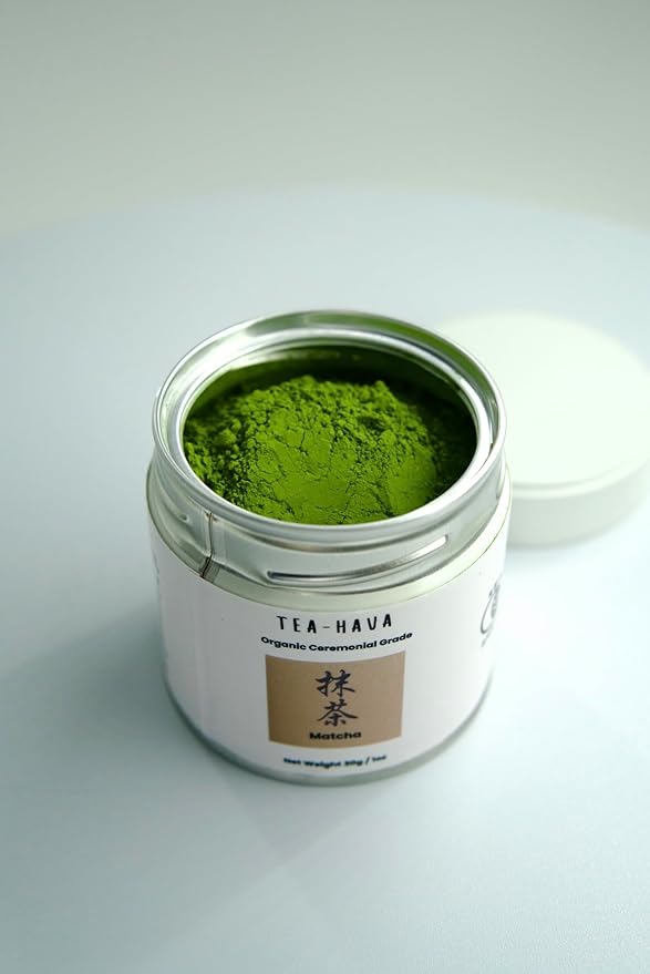 TEA-HAVA: CERTIFIED JAPANESE ORGANIC Matcha Superior Ceremonial Blend – Authentic Japanese First Harvest Ceremonial Grade AA (100% Organic) Matcha Green Tea Powder from Uji Kyoto (30g / 1.06 oz)
