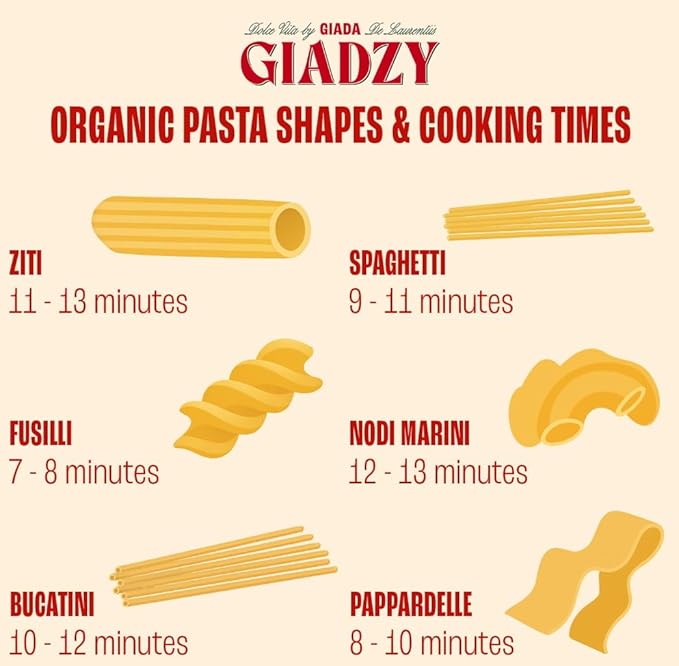 Giadzy by Giada De Laurentiis 4 Pack Organic Semolina Flour Pasta – Pappardelle Paccheri Casarecce &amp Gnochetti – Made in Italy – Artisanal Bronze Cut – Clean Ingredients – Non-GMO – Vegan