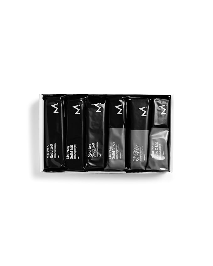 Maurten Energy Bar Mix Box 6x Solid 160 6x Solid C160 - Box with 2 Mini-Bars on Oat-Rice Base - Power Bar with 40 g Carbohydrates for Endurance Sports like Marathon - Low Fiber Vegan Gluten-Free