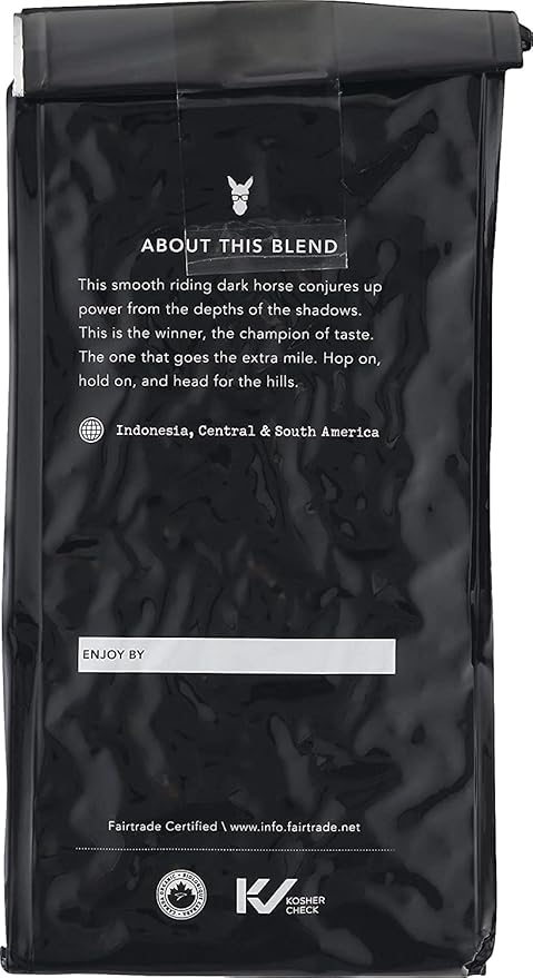 Kicking Horse Coffee 454 Horse Power Dark Roast Whole Bean 10 oz - Certified Organic Fairtrade Kosher Coffee 10 Ounce (Pack of 6)