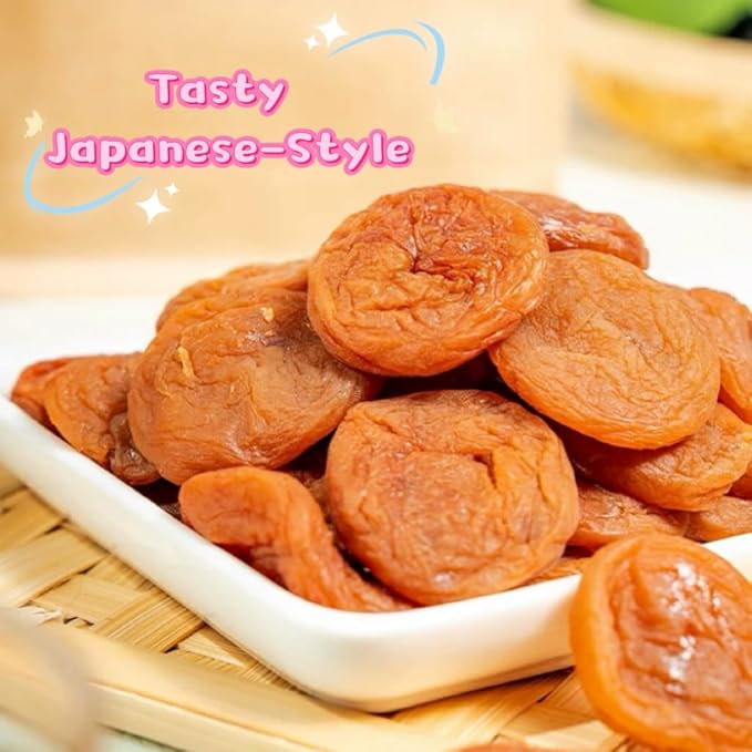 Japanese-Style Seedless Dried Plums Variety 2 Packs – Original Sweet &amp Sour + Salty Flavor 200g/7oz Each Individually Wrapped Chewy Plum Snack for Travel Office &amp Daily Enjoyment