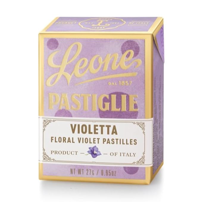 Leone. Violet Candies tin. 30g (1.06oz). Pack of 2