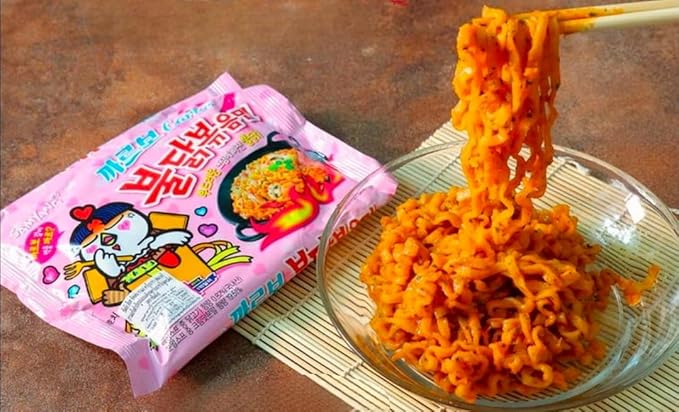 Korean Spicy Ramen Samyang Variety Pack (6 Pack) – Hot Chicken Cheese and Carbonara Flavors with FREE MOOCHI Reusable Water Bottle — Custom bundled by MOOCHI