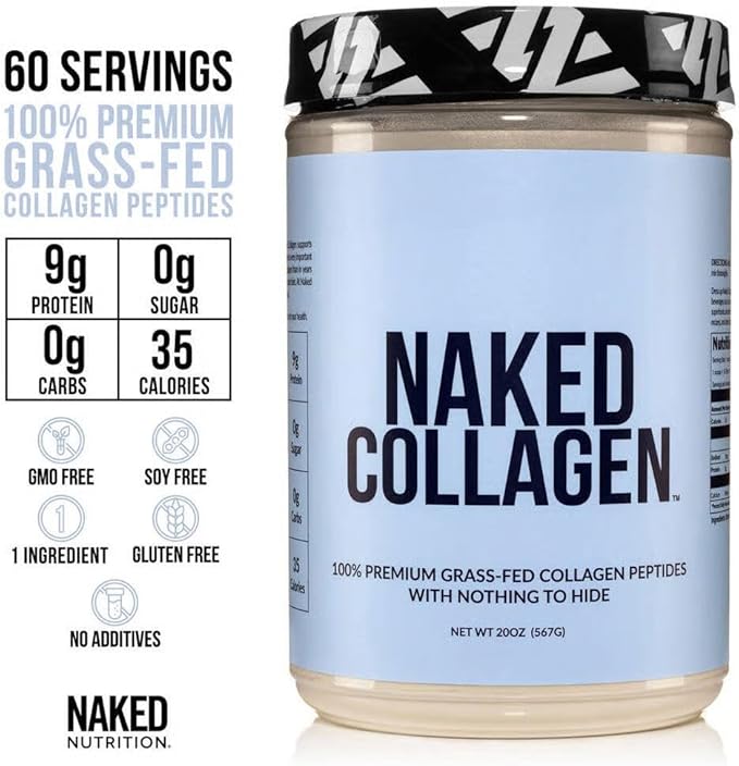 NAKED Whey Isolate Protein Powder (28 Servings) Collagen Peptides Protein Powder 20oz (60 Servings) – Grass-Fed Zero Carb Unflavored Non-GMO Gluten Free Keto Paleo Friendly