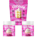 FitBake Yellow Cake Baking Mix and Vanilla Frosting | 0g to 2g Net Carbs Per Serving | Keto Friendly Low Carb Food | Naturally Sweetened Keto Snacks | Gluten Free Desserts | No Added Sugar