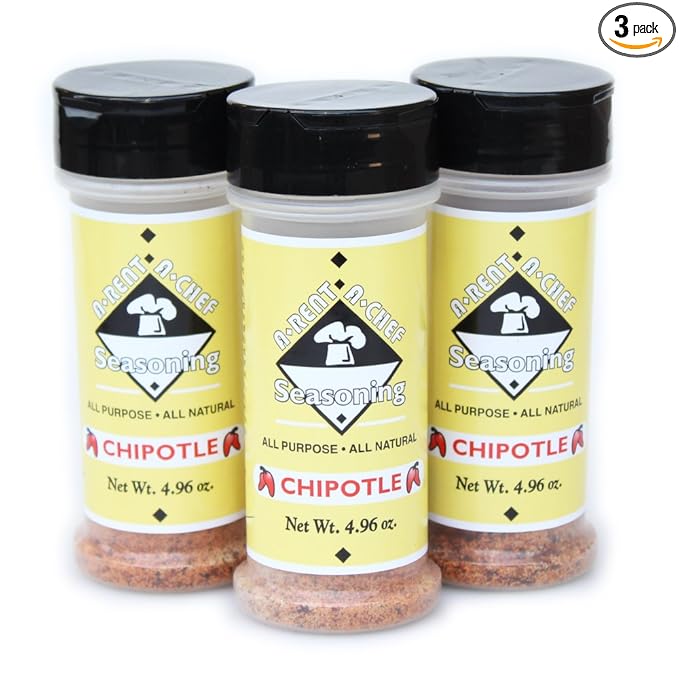 Chipotle Seasoning - All Natural - A-Rent-A-Chef - All Purpose - Gluten Free - 3 Pack of 4.96 oz - MSG Free - USA Made - Proudly Made in Nebraska - Smoked Spice - Spicy not Hot - Versatile Seasoning