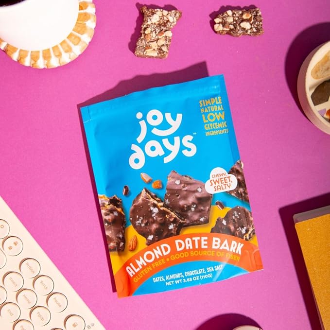 Joydays Chocolate Date Bark Variety Pack – Almond Peanut &amp Pumpkin Pecan Spice | Vegan Dark Chocolate Bark with Medjool Dates Roasted Nuts &amp Sea Salt | High Fiber Healthy Snack No added sug