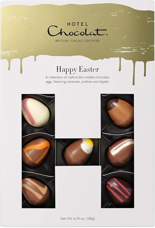 Easter Chocolate Gift Box – 15 Assorted Gourmet Milk Dark &amp White Chocolate Eggs – Luxury Easter Candy Gift – Hotel Chocolat Easter H-Box
