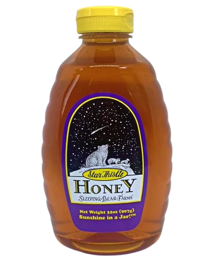 Star Thistle Honey 32oz. Bottle - Case of 12 Bulk Wholesale Honey Unpasteurized Unblended No Additives Pure Michigan Honey