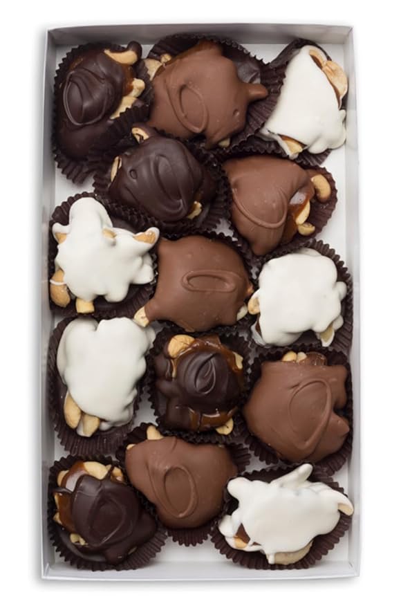 Mrs. Cavanaugh's Caramel Cashew Trinidad 28oz Mixed Chocolate (33% Milk 33% Dark 33% White)