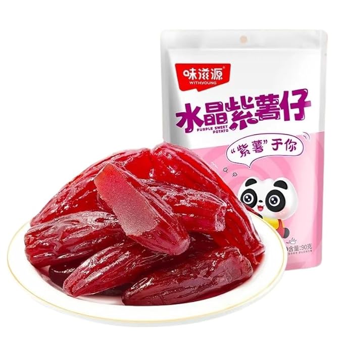 Crystal purple sweet potato dried fruit fresh dried sweet potato preserved fruit 90g/bag dried vegetables substitute breakfast food convenient instant snacks Dim sum leisure snack (5 bags)