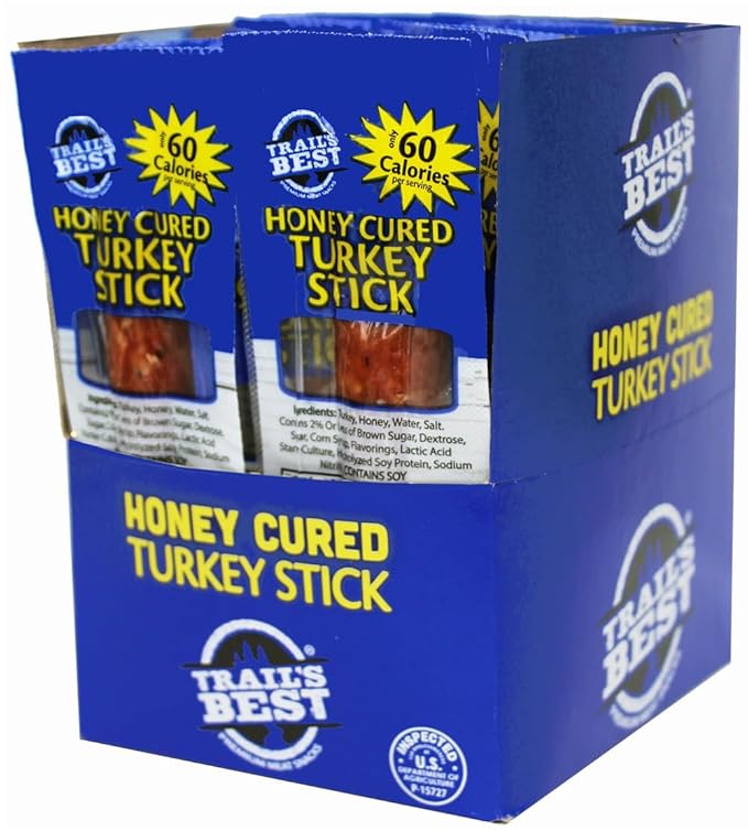Trail’s Best 1oz Honey Cured Turkey Sticks - 20-ct Box