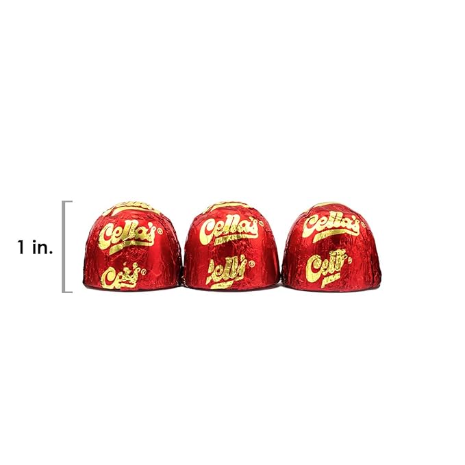 Cella's Milk Chocolate Covered Cherries – Premium Cherry Cordial Candies – Individually Wrapped with Display Box - Peanut Free Gluten Free – 72 Count 2.25 Pounds (Pack of 1)
