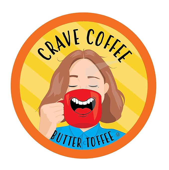Crave Beverages Flavored Coffee Pods Compatible with Keurig K-Cup Brewers Butter Toffee 100 Count