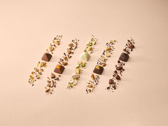 Neuhaus Belgian Chocolate Les Gourmands – 30 Pieces Assorted Milk White &amp Dark Chocolate Pralines – Crunchy Artisanal Biscuits - Gourmet Chocolate Gift