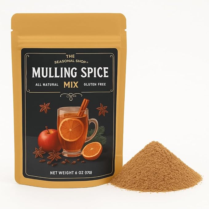 Mulling Spices for Apple Cider Bliss and Spiced Cider Mix Perfection by The Seasonal Shop now in our Resealable Gusseted Pouch for Easy Measuring and Storage. For use in Cider Wine Baking and more!