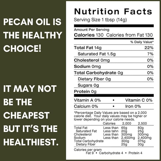 Pure Pecan Oil 2 Pack 1 Gallon Each Premium Cooking Oil Vegetable Oil Substitute