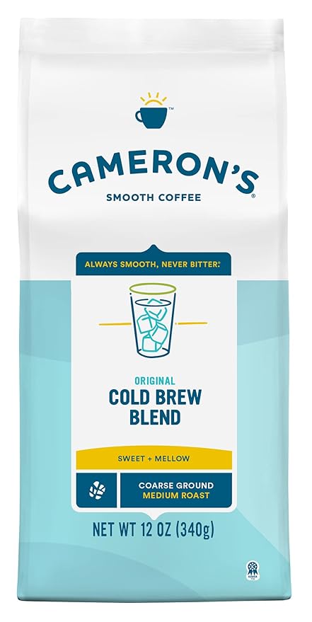Cameron's Coffee Original Cold Brew Blend Coarse-Ground Coffee Medium Roast 100% Arabica 12-Ounce Bag (Pack of 1)