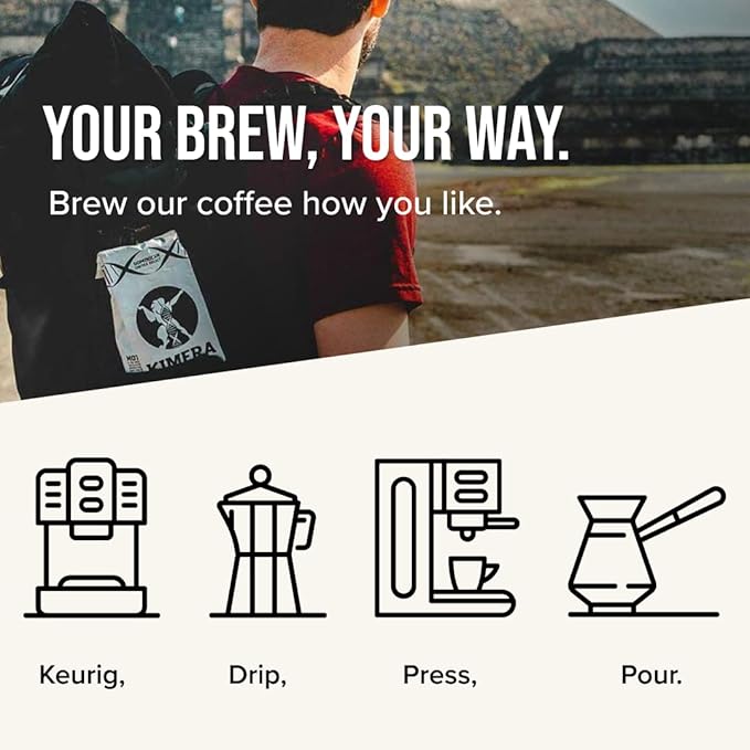 Kimera Koffee Organic Ground Coffee Original Blend Medium Roast infused with Taurine Alpha GPC DMAE and L-theanine