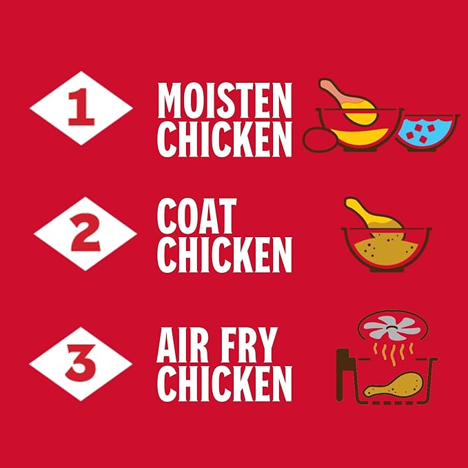 Louisiana Fish Fry Air Fryer Chicken Coating Mix 5 oz (Pack of 6) Each Box Coats 2 lbs of Chicken - Easy to Cook Air Fried Chicken - Crispy Texture Delicious Flavor
